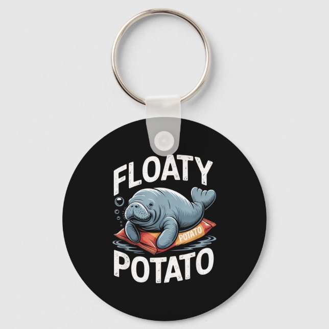 Floaty Tatoes Manatee Funny Sea Cow Ocean Animal L Schlüsselanhänger (Vorderseite)