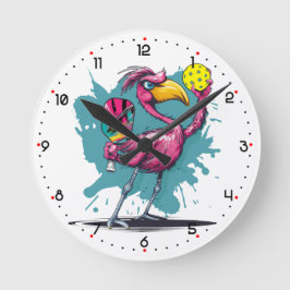 Flock Around and Find Out Pickleball Runde Wanduhr