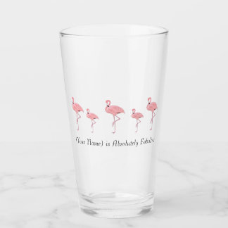 Flock des rosa Flamingos-Individuellen Namens Glas