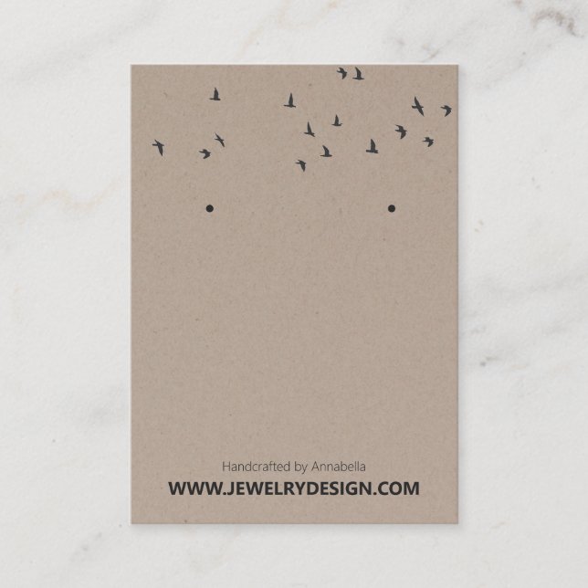 ©Flock of Birds Kraft Earring Juwelry Display Visitenkarte (Vorderseite)