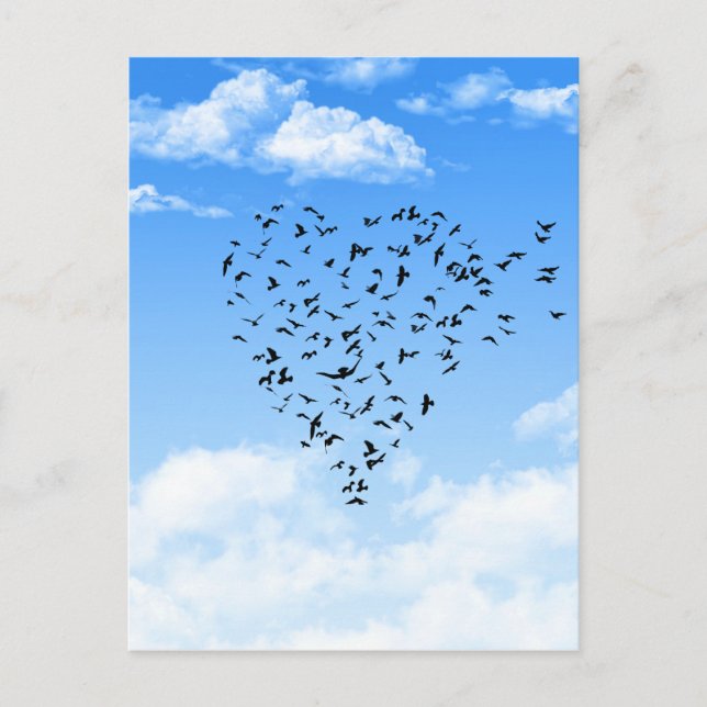 Flock of Birds Liebe Herzstück Postkarte (Vorderseite)