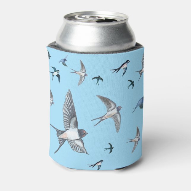 Flock of Fly Swallow Birds Illustration Dosenkühler (Kanne Rückseite)