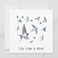 Flock of Fly Swallow Birds Illustration