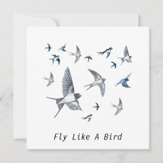 Flock of Fly Swallow Birds Illustration Karte