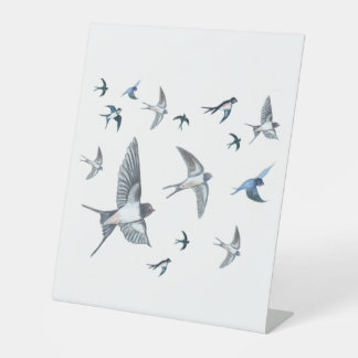 Flock of Fly Swallow Birds Illustration Sockelschild