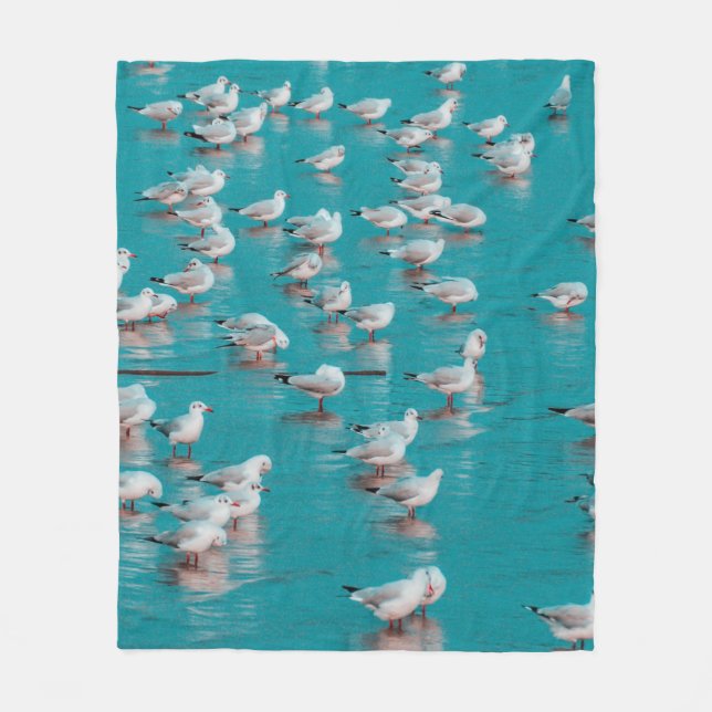 FLOCK VON GrauVÖGELN Fleecedecke (Vorderseite)