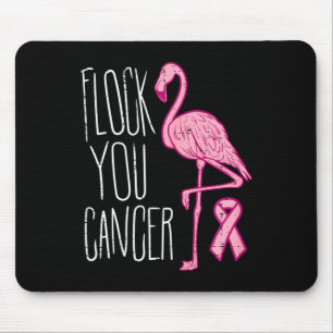 Flock you Breast Cancer Flamingo Pink Ribbon Aware Mousepad