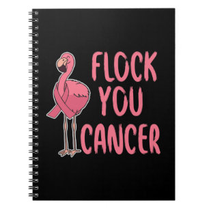 Flock you Cancer Flamingo Breast Cancer Awareness Notizblock
