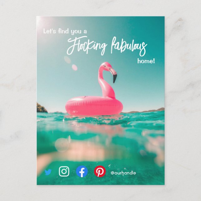 Flocken fabelhafte echte Anwesen Agent Marketing P Postkarte (Vorderseite)