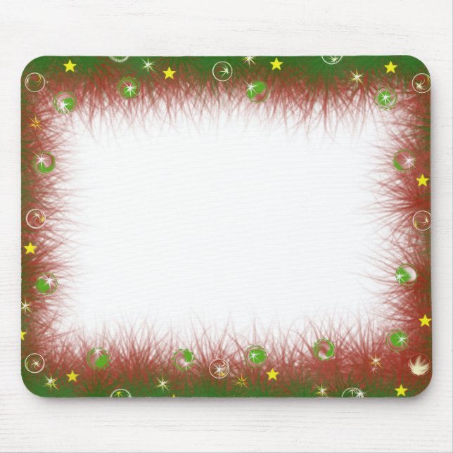 Flockige Weihnachtsgrenze Mousepad (Vorne)