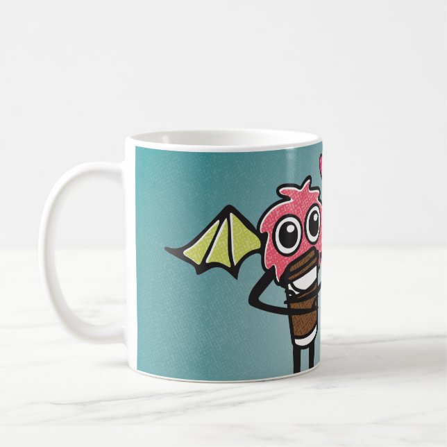 Flockiges Latte Monster Kaffeetasse (Links)