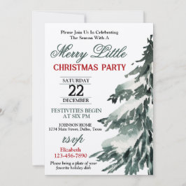 Flocking Christmas Tree Party Einladung