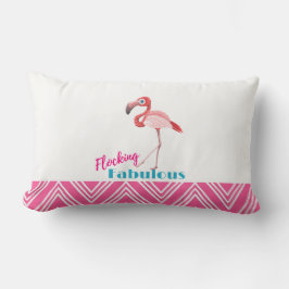 Flocking Fabulous Typografy w/Pink Flamingo Lendenkissen