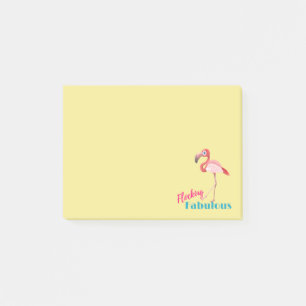 Flocking Fabulous Typografy w/Pink Flamingo Post-it Klebezettel