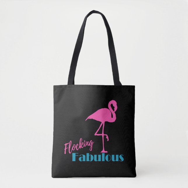 Flocking Fabulous Typografy w/Pink Flamingo Tasche (Vorderseite)