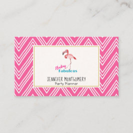 Flocking Fabulous Typografy w/Pink Flamingo Visitenkarte