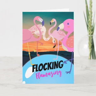 Flocking Fantastische Funny Danke Flamingos Karte