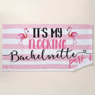 Flocking Flamingo Bride Bachelorette Beach Handtuc Strandtuch