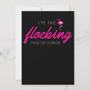 Flocking Maid Of Honor Flamingo Bachelorette Party Dankeskarte