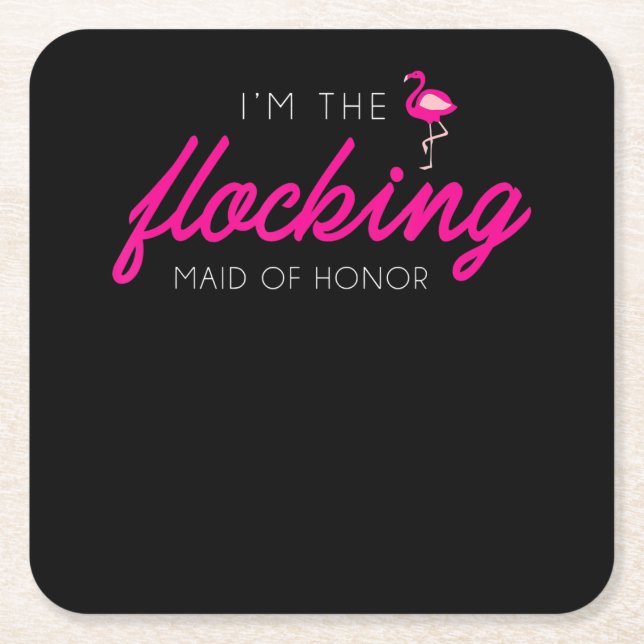 Flocking Maid Of Honor Flamingo Bachelorette Party Rechteckiger Pappuntersetzer (Vorderseite)