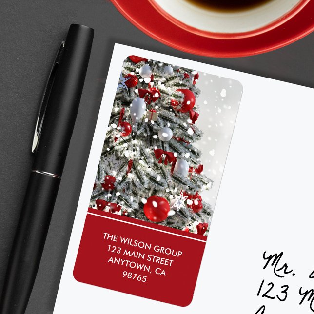 Flocks Weihnachtsbaum Rücksendeadresse Adressaufkleber (Von Creator hochgeladen)