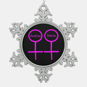 Flocon De Neige Amoureux lesbiennes Ornement personnalisable