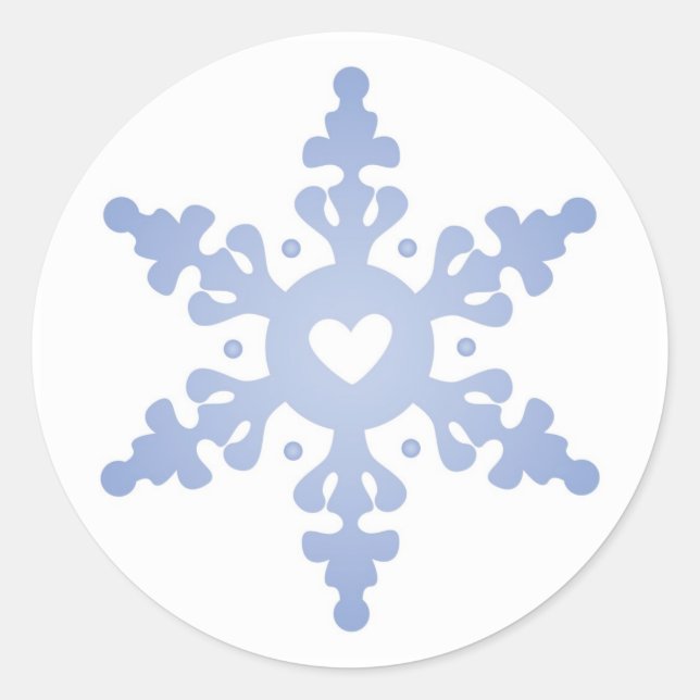 Flocon de neige avec autocollant du centre du coeu (Devant)