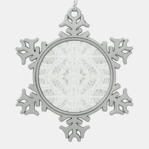 Flocon De Neige BATTENBURG LACE Pewer Snowflake Ornement