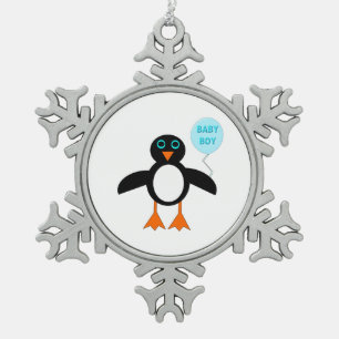 Flocon De Neige Bébé Bleu mou Boy Penguin Ornement