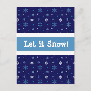 Flocon de neige bleu "Qu'il neige" Carte postale