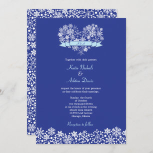 Flocon de neige Coeur d'hiver Mariage Invitation