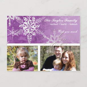 Flocon de neige Damask de Noël - Carte pourpre de