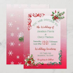 Flocon de neige d'hiver Noël Mariages Invitations