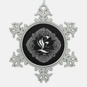Flocon De Neige Élégant Goth Initial E Snowflake Ornement