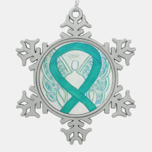 Flocon De Neige Emerald Green Awareness Ribbon Angel Ornement