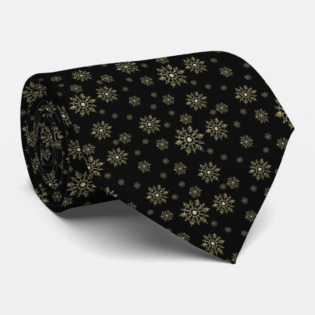 Flocon de neige en argent de Noël Cravate masculin (Roulé)