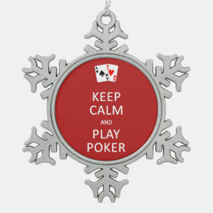 Flocon De Neige GARDER CALME & PLAY POKER ornement personnalisé