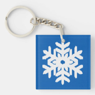 Flocon de neige Ikat - Bleu cobalt et blanc
