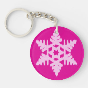 Flocon de neige Ikat - Fuchsia et rose glace