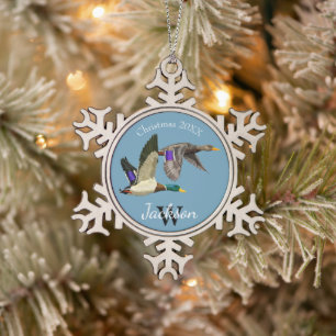 Flocon De Neige Mallard Duck Love Ornement