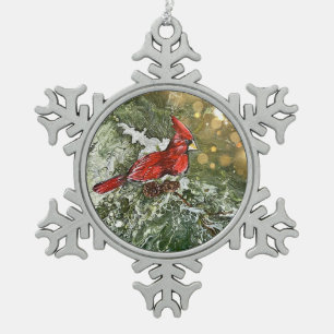 Flocon De Neige Ornement cardinal