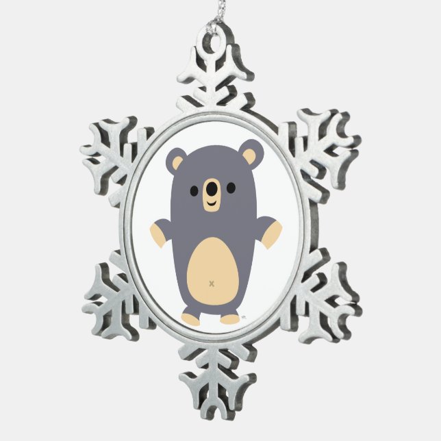 Flocon De Neige Ornement d'Ours d'Acheteur Bleu Cute (Vue impression)