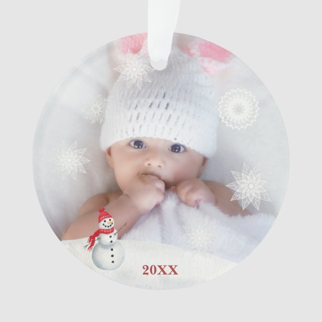 *~* Flocon de neige photo de Noël Baby AP44 Homme  (devant)