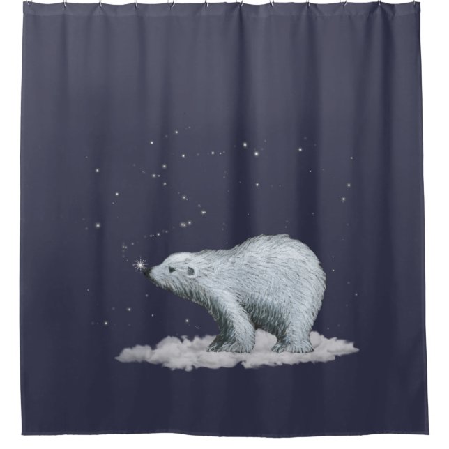 Flocon de neige Polar Ours Douche rideau (Devant)
