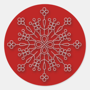 Flocon de neige rouge 3 - autocollant de vacances