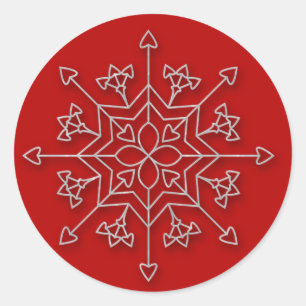 Flocon de neige rouge 4 - autocollant de vacances
