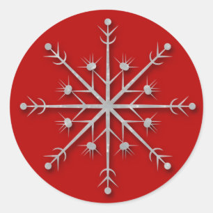 Flocon de neige rouge 5 - autocollant de vacances