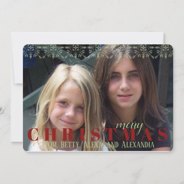 Flocon de neige rouge foncé Carte photo double fac (Devant)