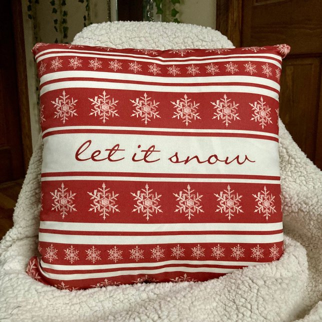 Flocon de neige roux profond laissez-le Coussin de (Créateur téléchargé)