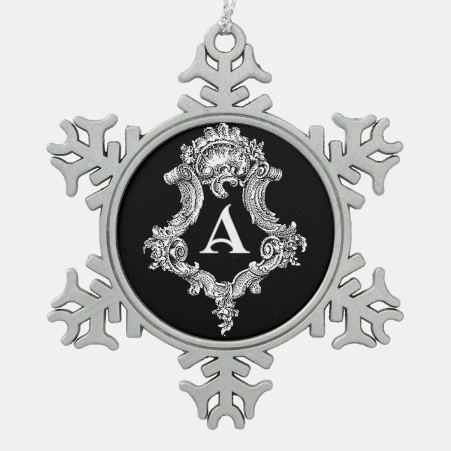 Flocon De Neige Un ornement initial monogramme (Devant)